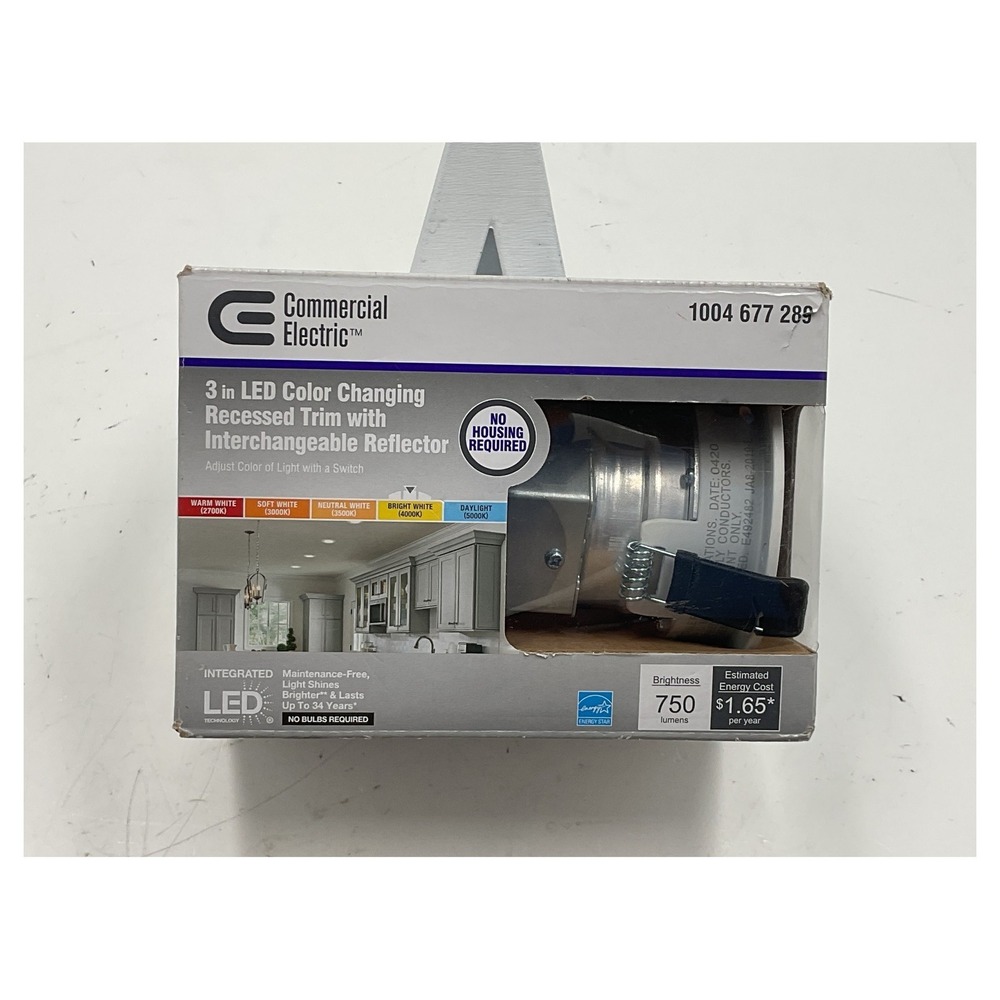 Commercial Electric 3" LED Color Changing Recessed Light Trim 750 Lumens‎ 5-CCT
